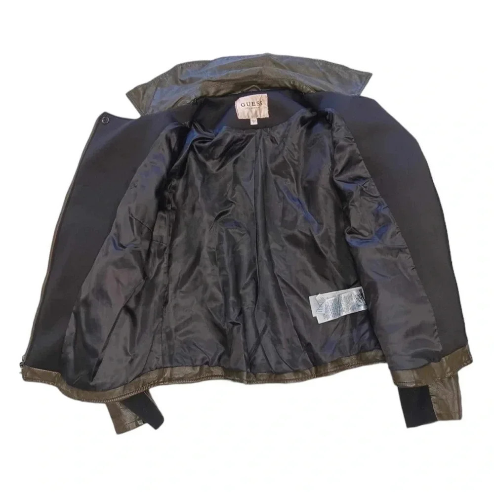 Guess Moto Faux Leather Jacket Size Large - Picture 4 of 11